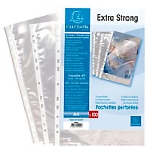 Exacompta Punched Pockets Extra Strong A4 Clear 90 Micron Pack of 100
