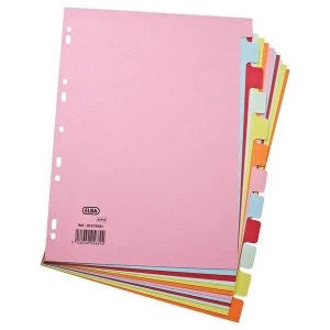 Elba A4 Card Dividers Europunched 12 Part Assorted Single