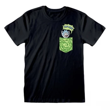 Rick And Morty - Tiny Pocket Rick Unisex Medium T-Shirt - Black