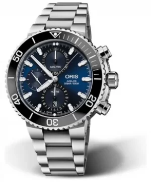 ORIS Aquis Date Chronograph Blue Dial Stainless Steel 01 774 Watch