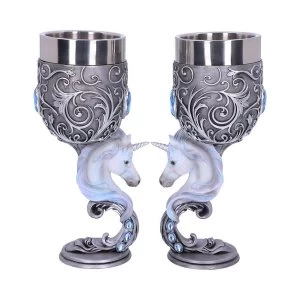 Enchanted Hearts (Set of 2) Unicorn Goblets