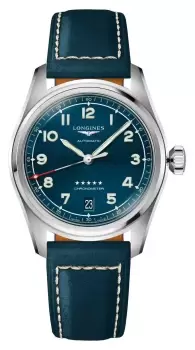 LONGINES L34104930 SPIRIT 37mm Blue Dial Blue Leather Strap Watch