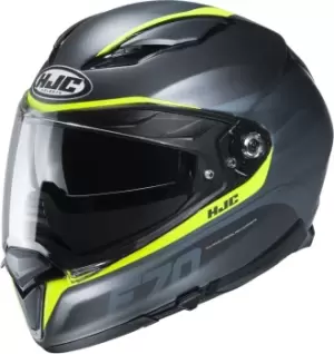 HJC F70 Feron Helmet, grey-yellow, Size S, grey-yellow, Size S