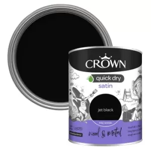 Crown Quick Dry Satin Paint Jet Black - 750ml