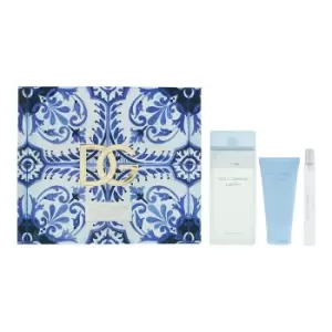 Dolce & Gabbana Light Blue Pour Femme Gift Set 100ml Eau de Toilette 100ml + 10ml Eau de Toilette + 50ml Body Cream