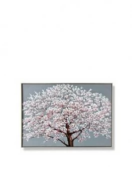 Graham & Brown Cherry Blossoms Printed Framed Canvas With Handpaint Detail