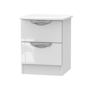 Indices Ready Assembled 2-Drawer Bedside Cabinet - White