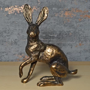 Bronze Effect MoonDaisy Hare Sculpture 19cm