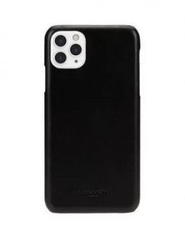 Coach Leather Slim Wrap Case For iPhone 11 Pro Max - Black/Blind Logo Deboss