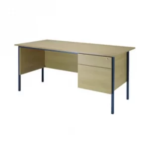 Serrion Ferrera Oak 1500mm Four Leg Desk with Two Drawer Pedestal