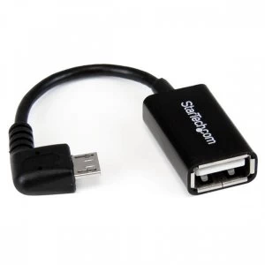 StarTech 5" Right Angle Micro USB to USB OTG Host Adapter MF