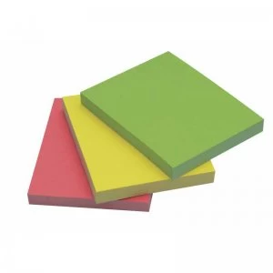 Q Connect Quick Sticky Note 40x50mm Neon - 3 Pack