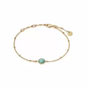 Daisy London Jewellery 18ct Gold Plated Sterling Silver Amazonite Healing Stone Bobble Bracelet 18Ct Gold Plate