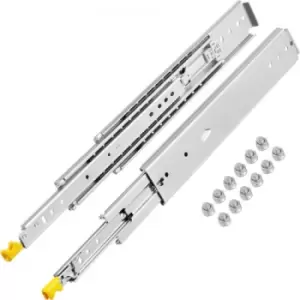 VEVOR Drawer Slides with Lock, 1 Pair 30 inch, Heavy-Duty Industrial Steel up to 500 lbs Capacity, 3-Fold Full Extension, Ball Bearing Lock-in & Lock-