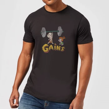 The Flintstones Distressed Bam Bam Gains Mens T-Shirt - Black - 4XL - Black