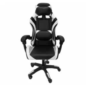 Out & out Speedy Gaming Chair Faux Leather Lumbar Support - White