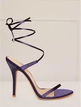 Chi Chi London High Heel Lace Up Sandal In Navy, Size 3, Women