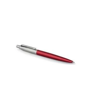 Parker Jotter Ballpoint Pen Stainless Steel with Red Trim Blue 1953187
