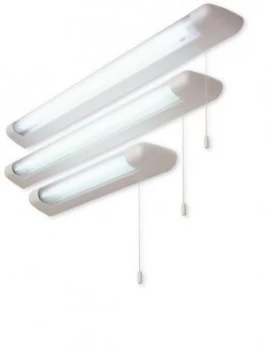 1 Light 18W Switched Over Mirror Fluorescent Strip Light White IP44