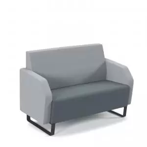 Encore low back 2 seater sofa 1200mm wide with Black sled frame -