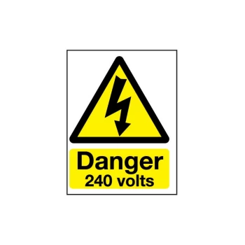 240 Volts Vinyl Danger Sign - 148 X 210MM