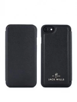 Jack Wills Apple iPhone 678 Folio Bayles Black Saffiano