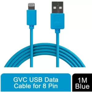 GVC USB To 8 Pin Data Cable - 1 Metre, Blue