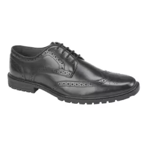 Roamers Mens Leather Gibson Shoes (12 UK) (Black)