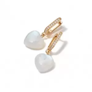 Beloved Moonstone Heart Drop 18ct Gold Plated Earrings JE04_GP