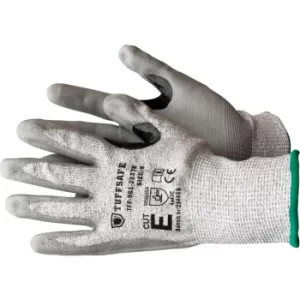 Pu Palm Coated Gloves, Cut E, Grey, Size 7