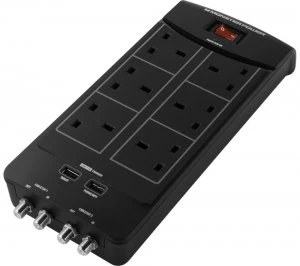 Monster CorePower 600 Surge Protector 6-Socket Extension Cable with USB 1.8 m