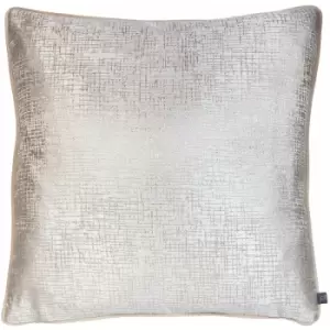 Prestigious Textiles - Cinder Metallic Jacquard Piped Edge Cushion Cover, Pumice, 55 x 55 Cm