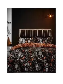 Bedlam Halloween Day Of The Dead Glow In The Dark Single Duvet Cover Set