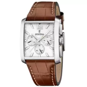 Festina F20636/1 Mens Chronograph Brown Leather Strap Wristwatch