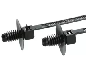 HellermannTyton Black Cable Tie Nylon Releasable, 110mm x 2.5 mm