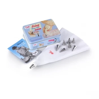 Tala Icing Bag Set in Tin, with 8 Nozzles & Icing Booklet