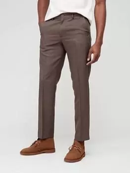 Farah Adjustable Waist Smart Trousers - Taupe, Size 38, Inside Leg Regular, Men
