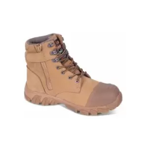 CLICK WATERPROOF SIDE ZIP BOOT TAN 12 (Pair) - Click Safety Footwear