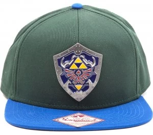 Zelda Metal Hylian Shield Snapback Cap - Green