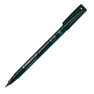 Staedtler Lumocolour Pen Permanent Superfine Black Pack of 10 313-9