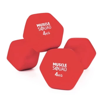 MuscleSquad Neoprene Dumbbells - 2 x 4kg