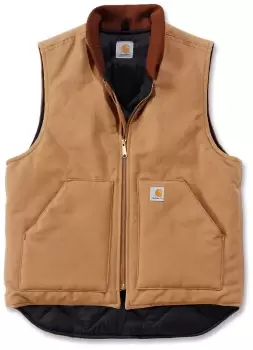 Carhartt Duck Arctic Quilt Lined Vest, brown, Size S, brown, Size S