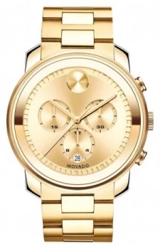 Movado Large BOLD Chronograph Yellow Gold Ion-plated K1 Watch
