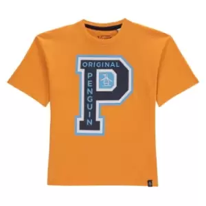 Original Penguin Collegiate Logo T Shirt - Orange