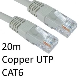 RJ45 (M) to RJ45 (M) CAT6 20m Grey OEM Moulded Boot Copper UTP Network Cable