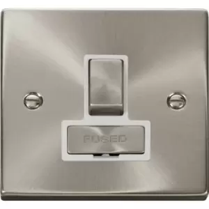 Click Deco Satin Fused Spur 13A Switched in Chrome Stainless Steel
