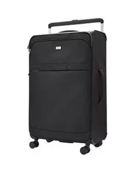 Rock Luggage Rocklite 8 Wheel Soft Unique Lightweight Large Suitcase - Black