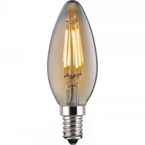 TCP 1 pack Small Screw E14/SES Vintage LED 4W 370 Lumens Candle Filament Bulb Plastic, Metal, Circuit board