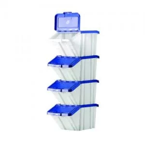 Barton Multifunctional Storage Bins Blue Lids Pack of 4 0521014