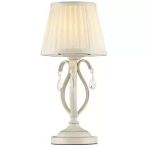 Brionia Table Lamp Beige with Pleated Satin Lampshade, 1 Light, E14